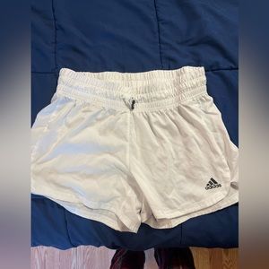 Adidas white shorts, aeroready